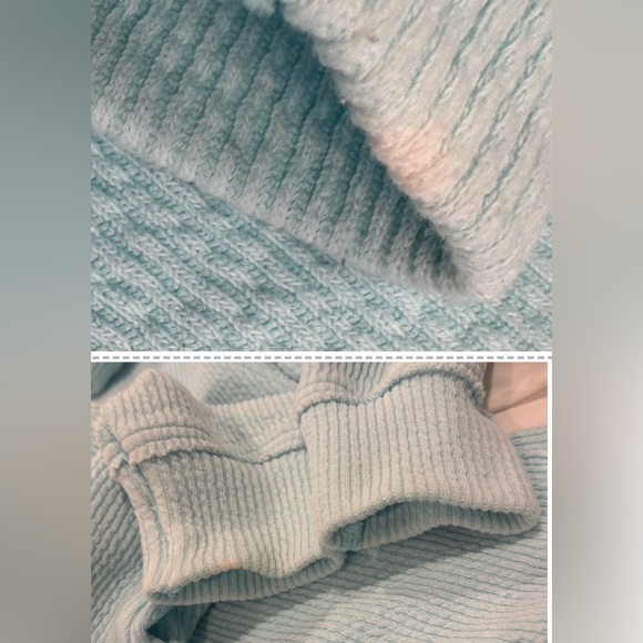 AERIE Wonder light blue textured sweatshirt women’s junior size small - Picture 17 of 17